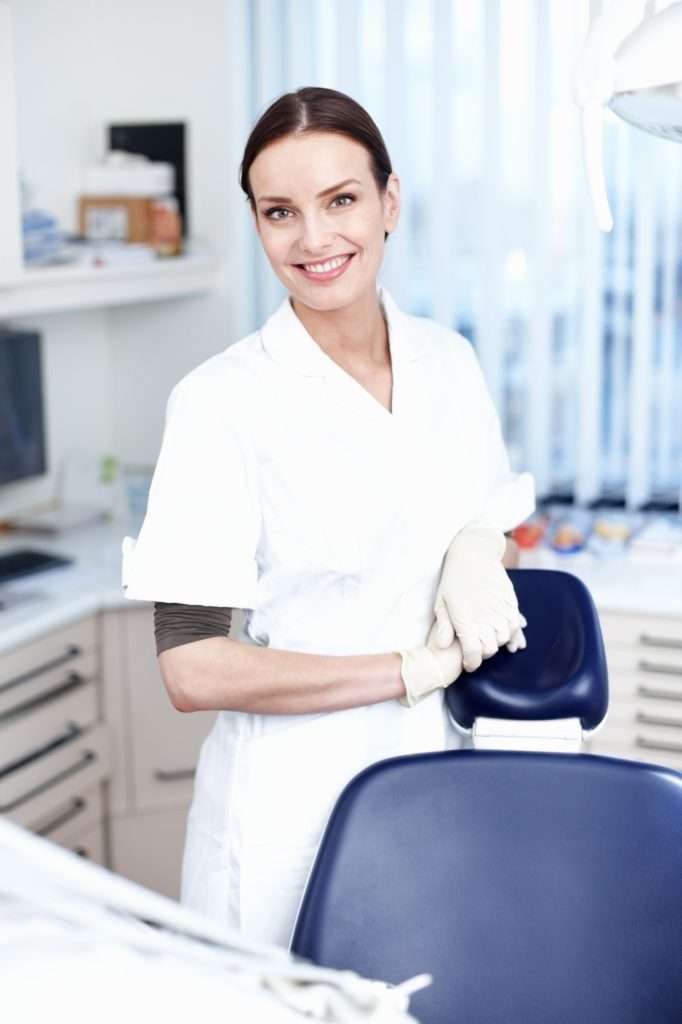 Smiling female assistant